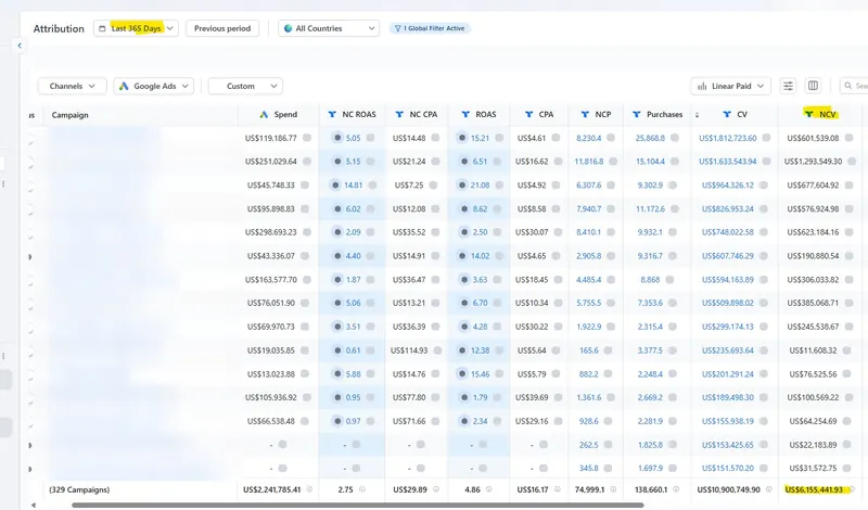 Triple Whale totals showing $6.2M in new-customer revenue